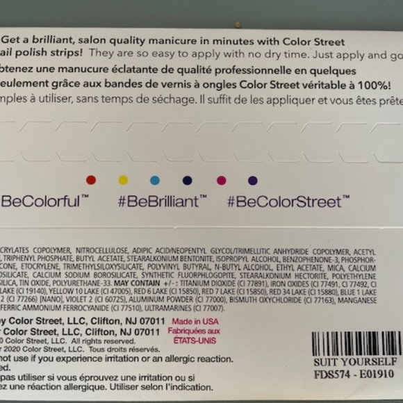 Color Street  Suit Yourself  New Package envelope is unopened. - Picture 5 of 6